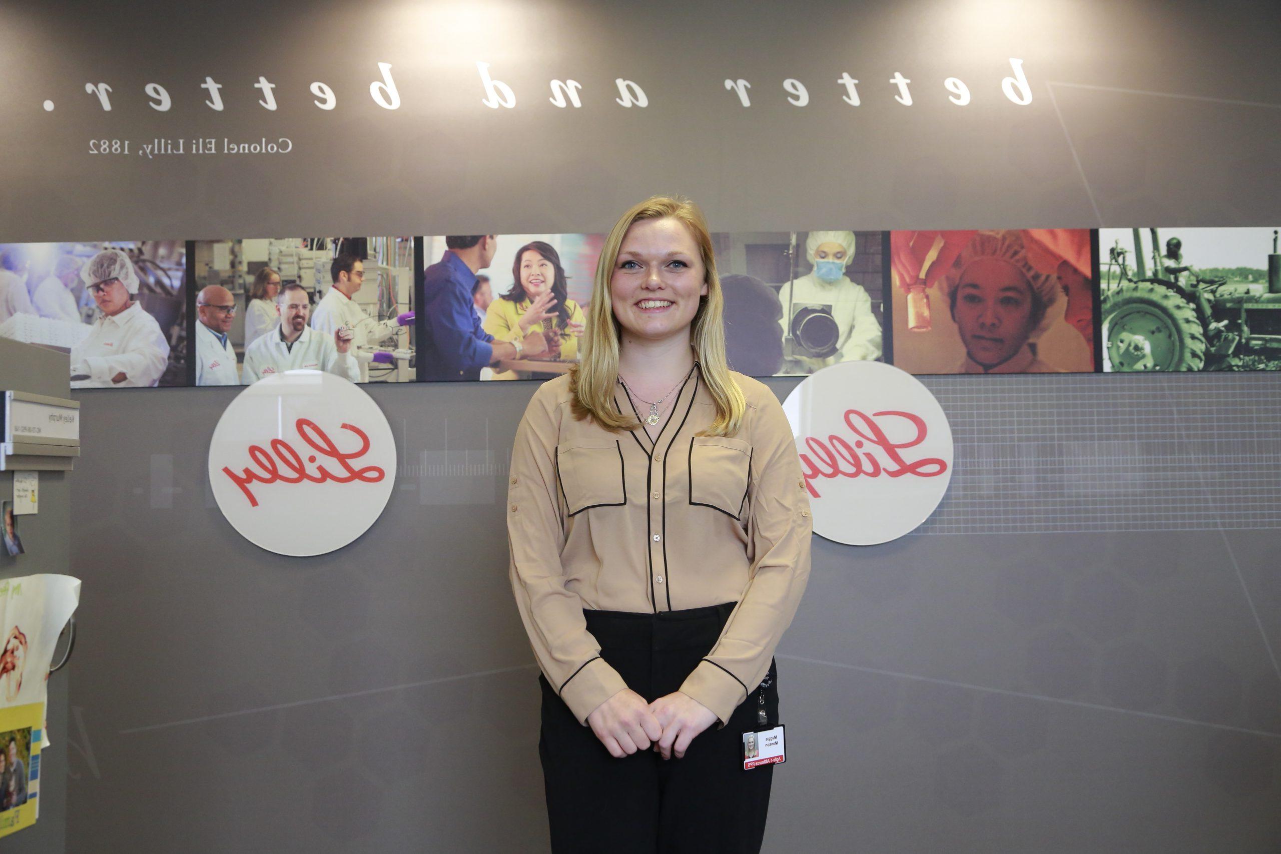 A student with an internship at Eli Lilly